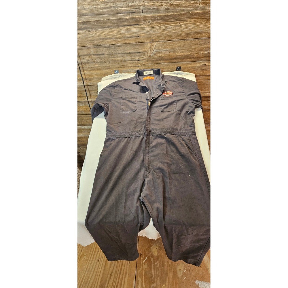 UniFirst Mens Charcoal Gray Long Sleeve Industrial Work Coveralls Size 54 SH MMC